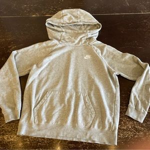 Nike Hoodie Women M Cowl Rally Funnel Pullover Heather Gray Sweatshirt Cotton